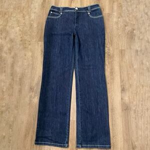 ST. John Sport‎ Women's Dark Blue Demin Straight Leg Jeans Size 10